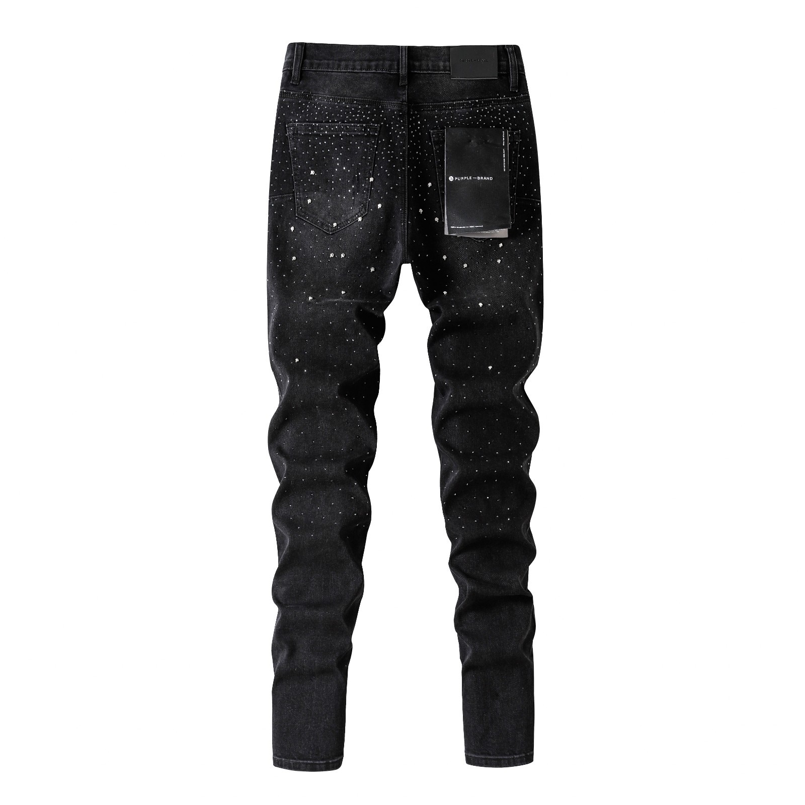 2026 New Purple brand Men’s personalized Rhinestone Leisure fashion jeans