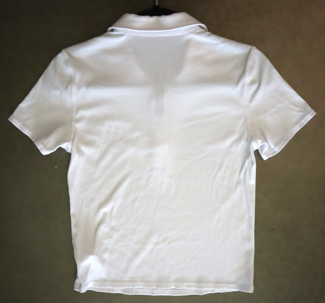 Vuori VW1050 Women’s Sz Medium White Pose Fitted S/S Ribbed Polo Shirt
