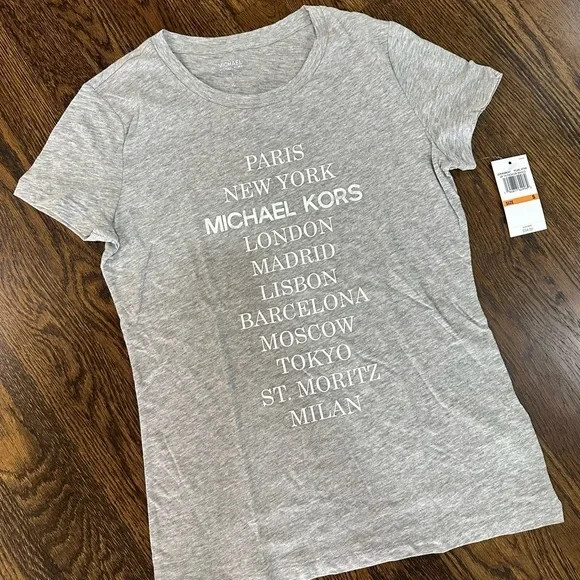 Michael kors beaches tee in grey SIZE L