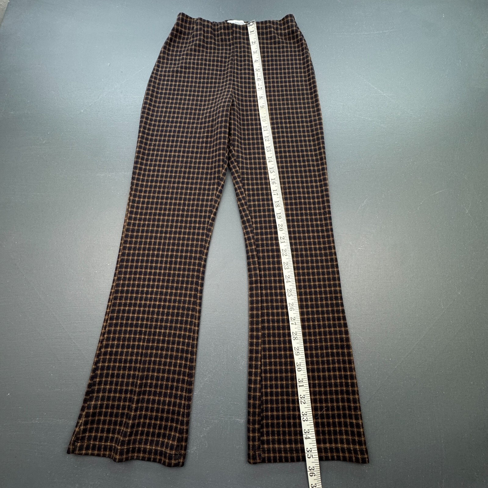 Urban Outfitters Pants Women’s Small Brown Black Checkered Stretch Retro Flare