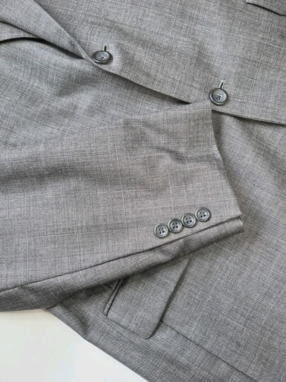 🇺🇸 Joseph & Feiss Mens Wool Sports Coat 44L Gray 2 Button