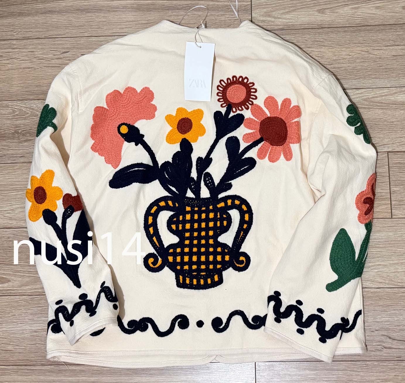 ZARA NEW WOMAN 100% COTTON EMBROIDERED FLORAL JACKET ECRU XS-XL 3046/106/712
