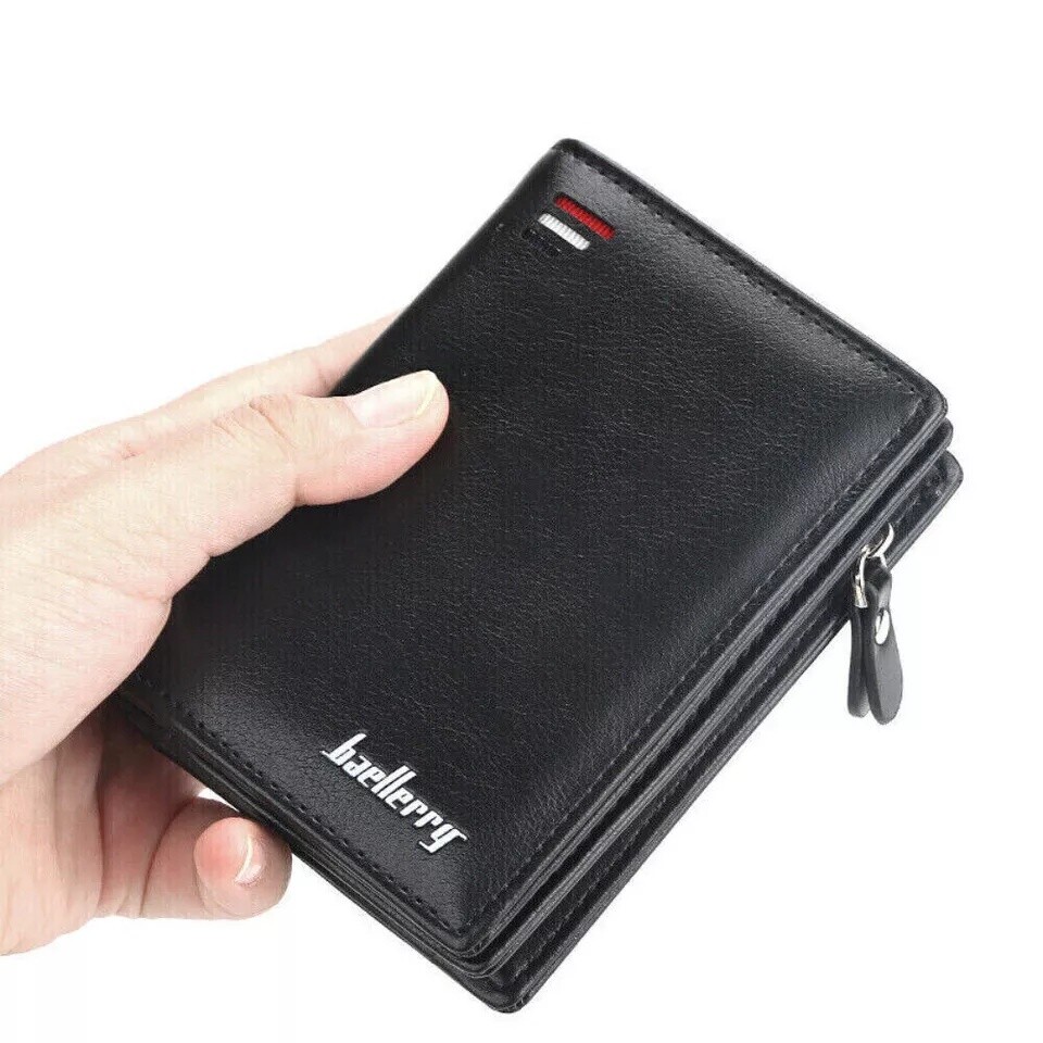 Mens RFID Blocking Leather Wallet Credit Card ID Holder Zipper Purse Waterproof