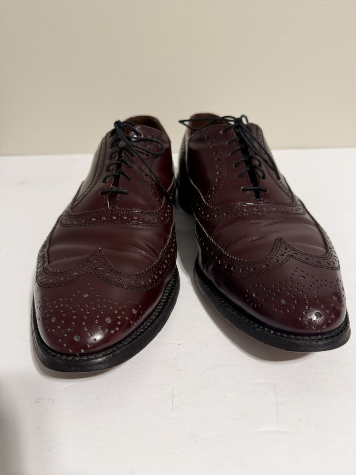 Allen Edmonds Lloyd Men’s Burgundy Oxblood Leather Wingtip Oxford Size 12D