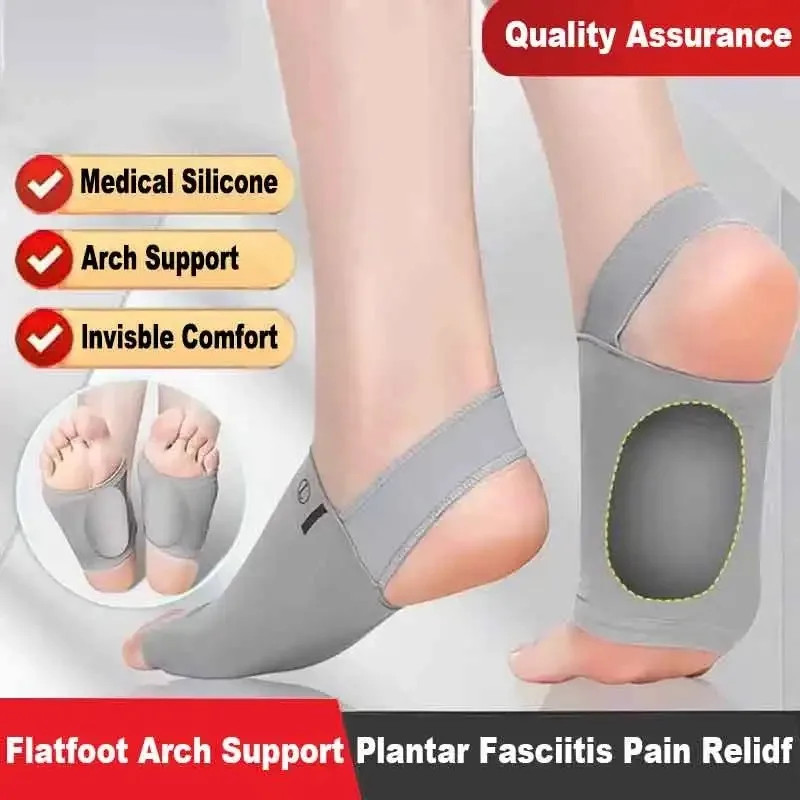 Silicone Arch Support Insoles for Women Men Flat Foot Corrector Orthotic Inserts