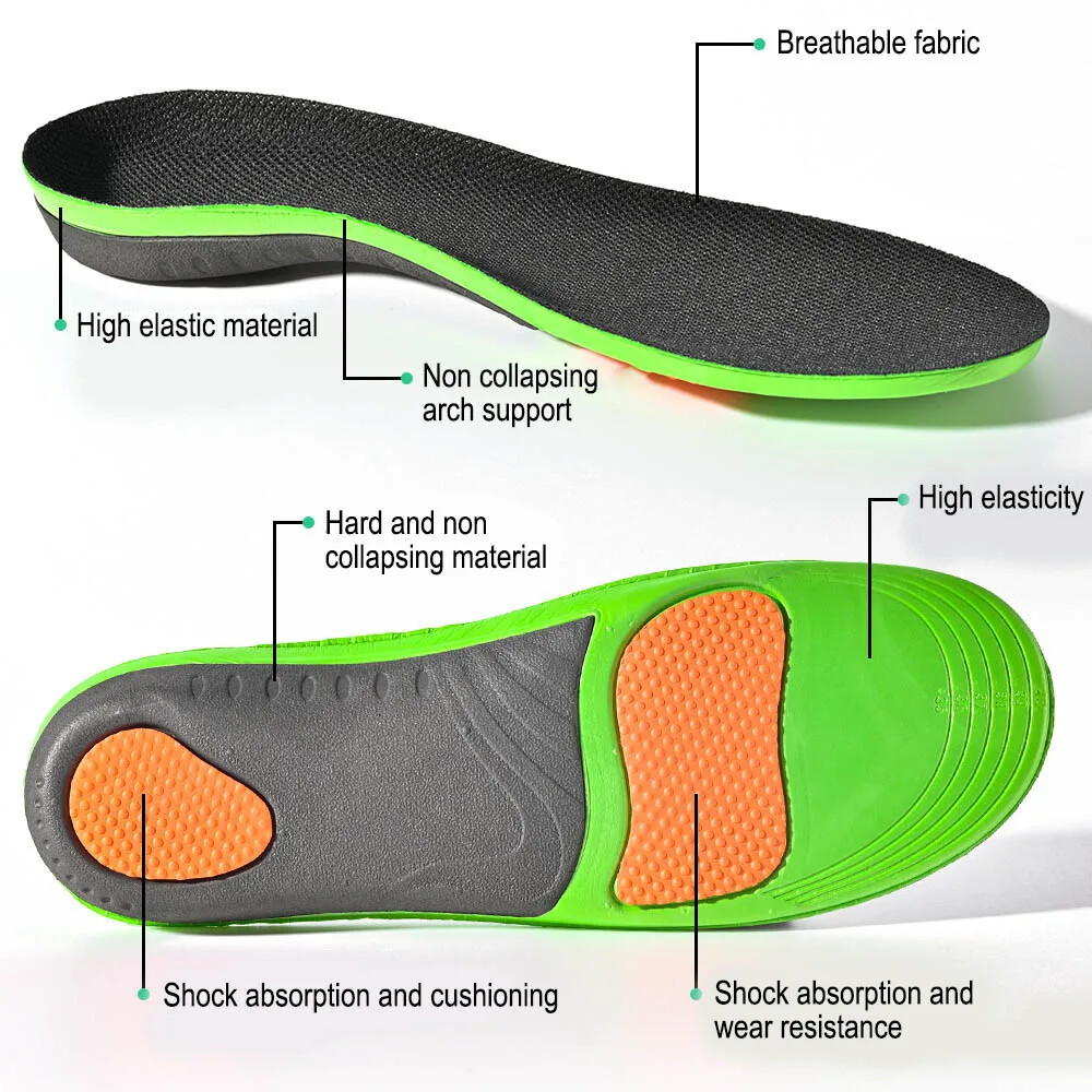 Orthopedic Insoles Shoe Inserts Flat Feet High Arch Support Women Men Foot Pain