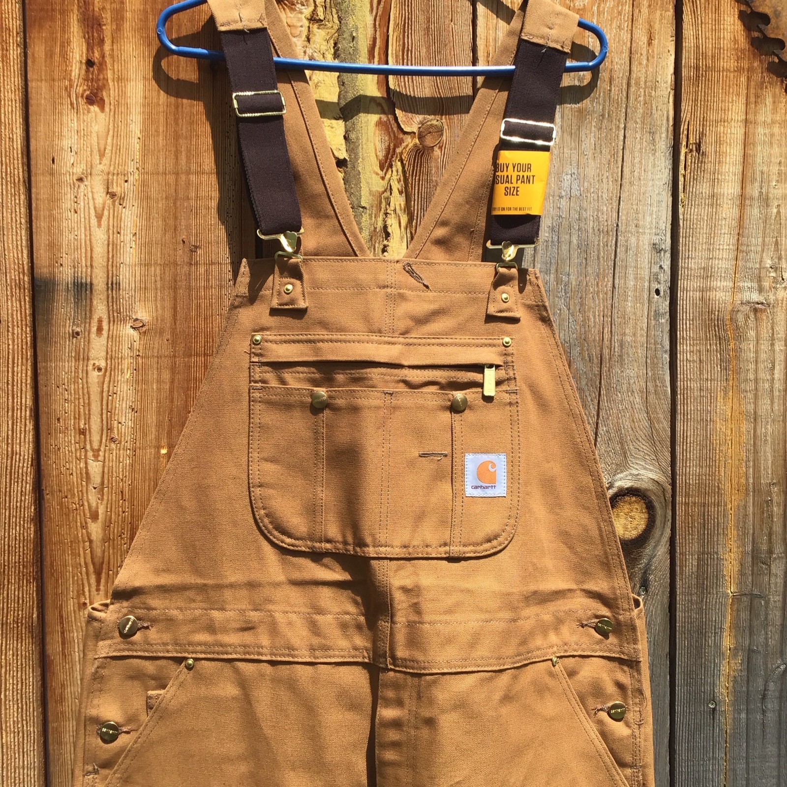 Carhartt R37 BRN Duck Zip to Thigh Bib Overalls Unlined Size 40 X 32 NEW NOS