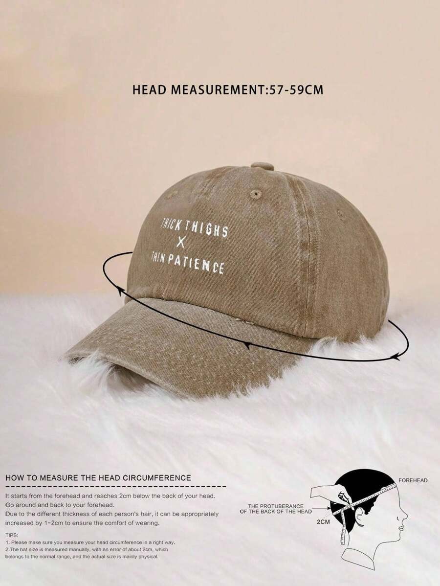 Unisex Embroidered Baseball Cap Funny Letter Dad Hat Washed Adjustable Cap