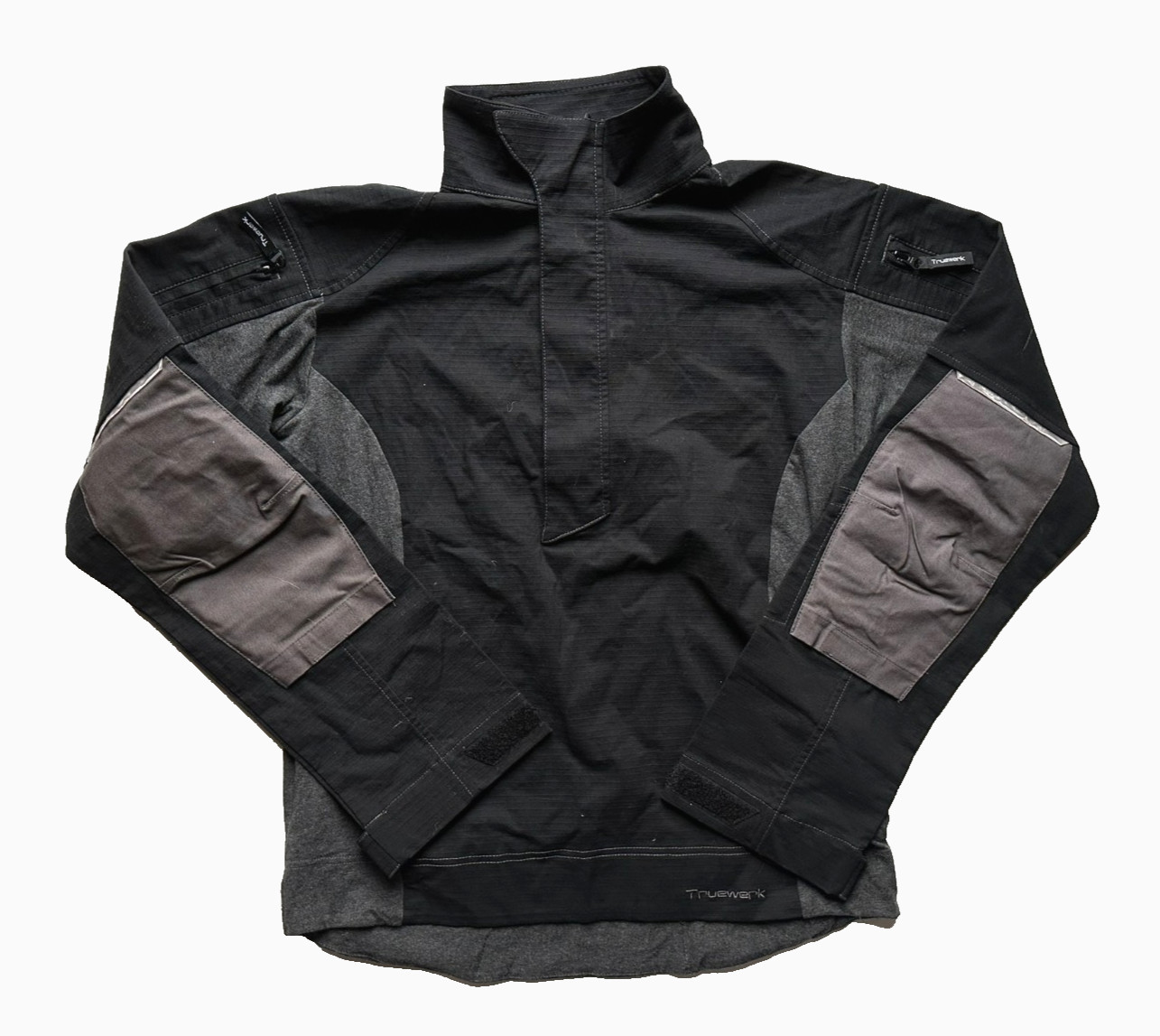 Men’s Truewerk Black Ripstop Pullover Jacket M Reflective EUC Logo