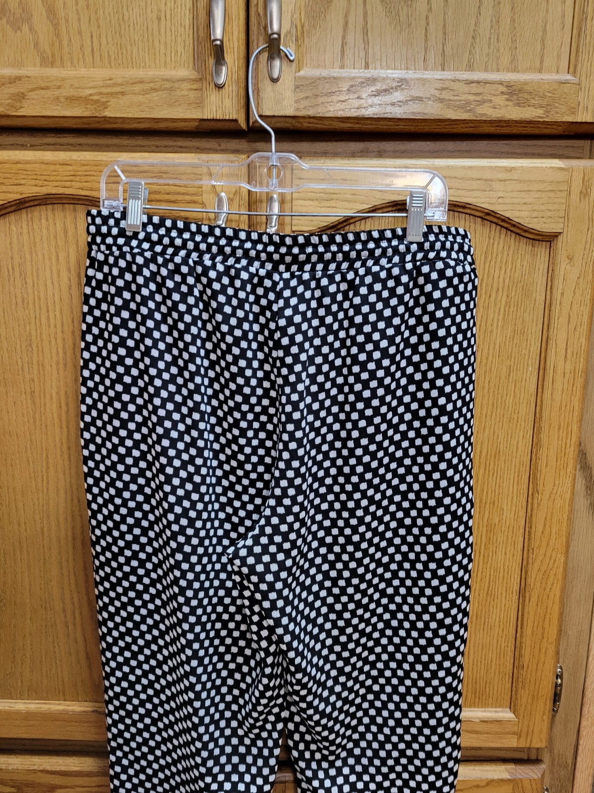 Black & White Checkered Lite Wght Strait Leg Beach Pants By Zac&Rachel sz Lrg