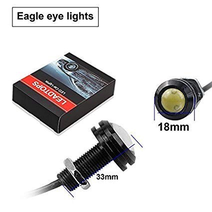10Pcs 18mm 12V Red Eagle Eye LED Car Fog DRL Daytime Running Light Backup Revers
