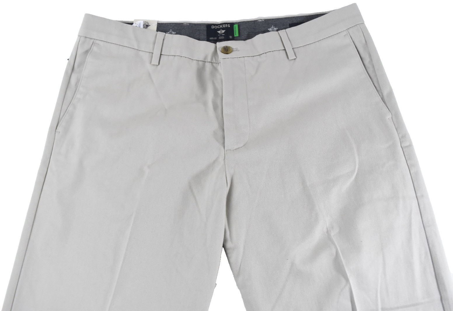 Dockers Mens Signature Khaki New 33X32 32X30 30X30 Ivory Flat Front Slim Fit