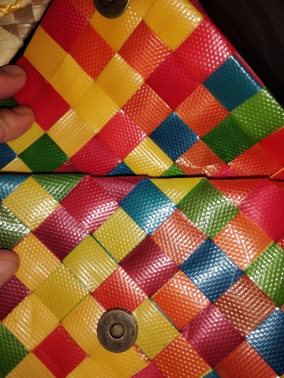 Handmade Plastic Woven Purse Bag