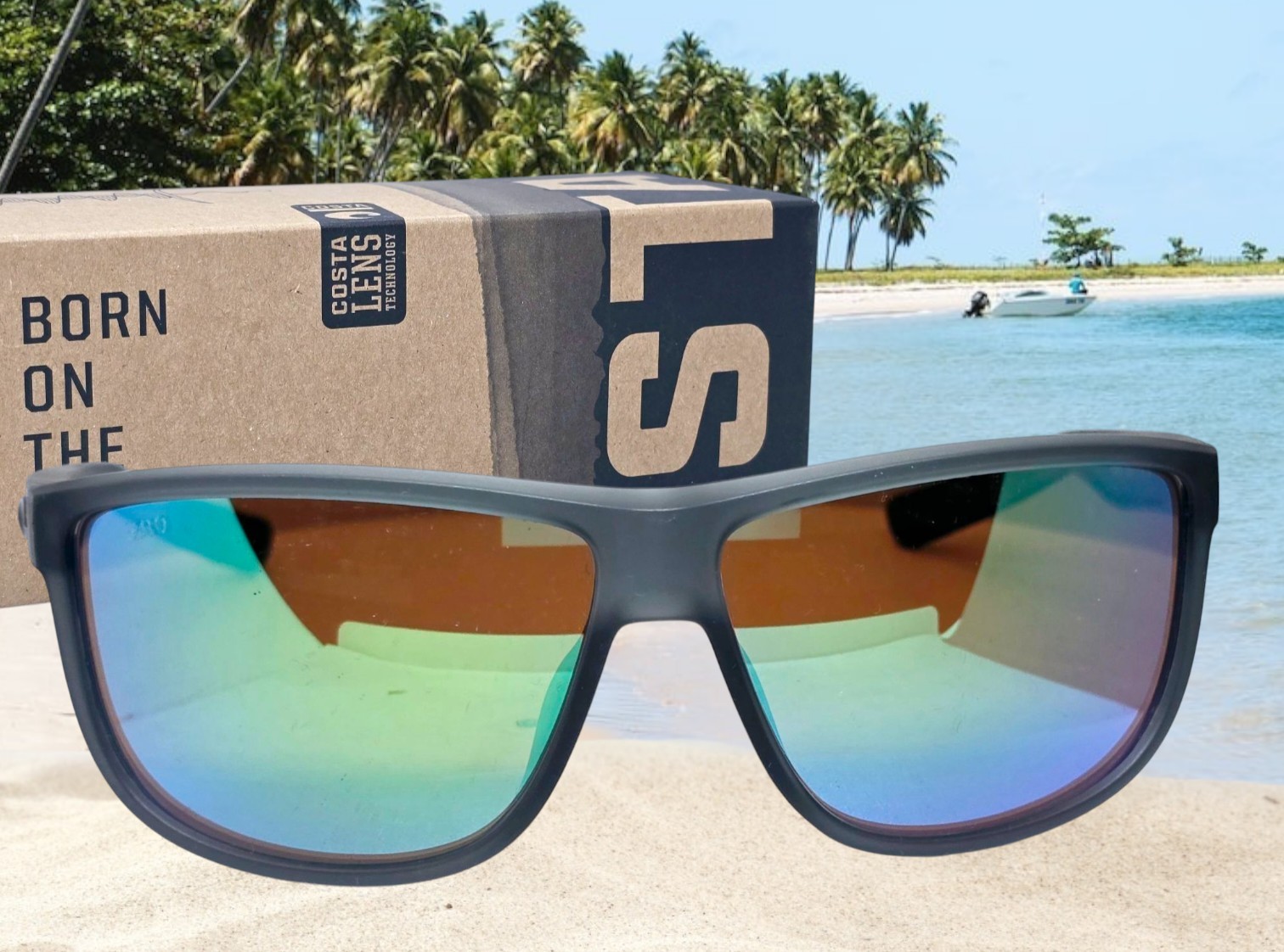 COSTA DEL MAR smoke crystal/green mirror RINCONDO polarized 580G sunglasses NEW!