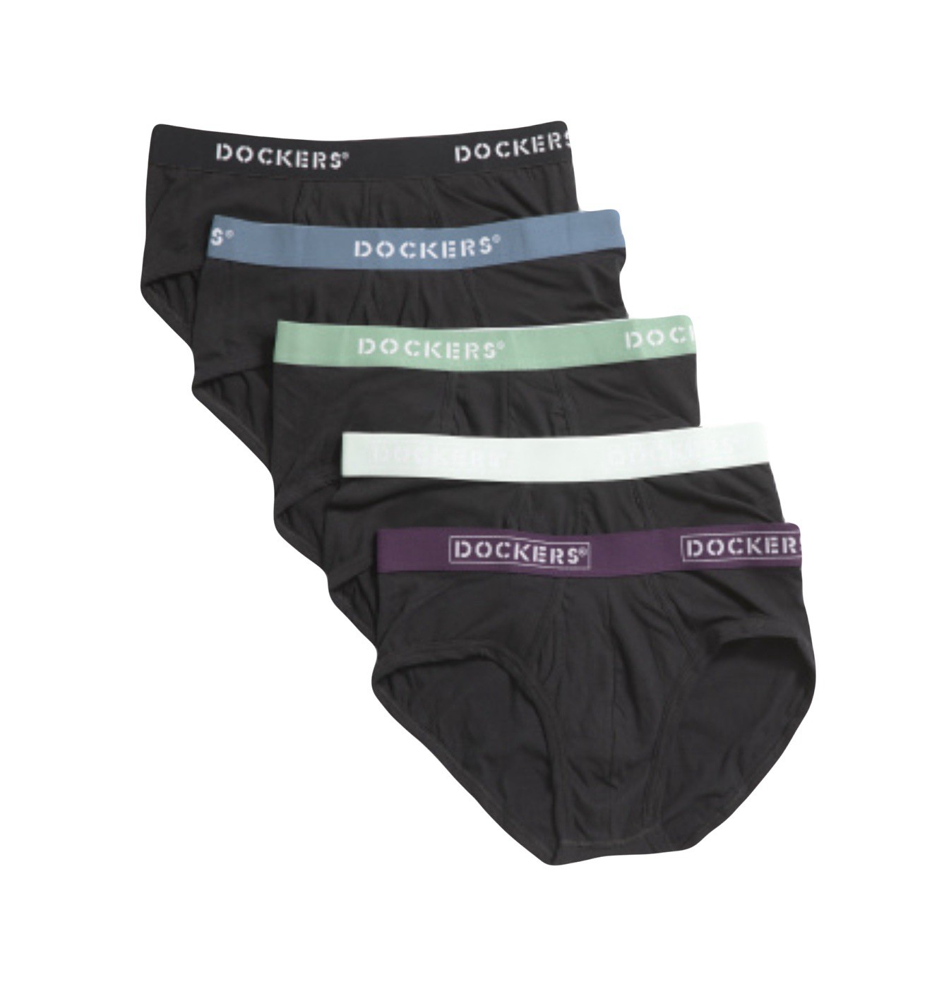 NWT Dockers. Men’s 5 Pack. Premium Cotton Fly Front Briefs. Black. MSRP $38.00