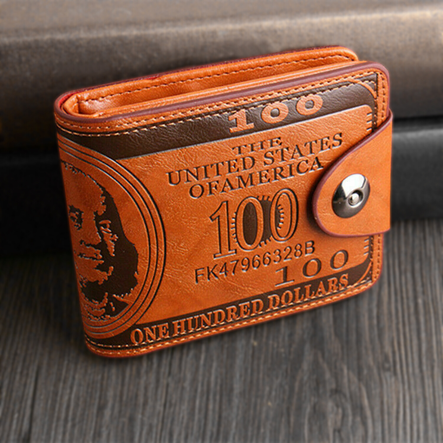 Men’s Novelty US 100 Dollar Wallet PU Leather Bill Money Billfold Card Holder
