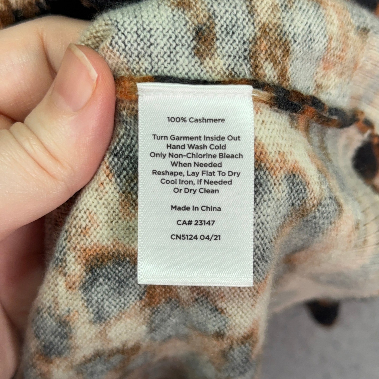Talbots Sweater Womens 3X Brown Leopard Print Pure Cashmere Pullover