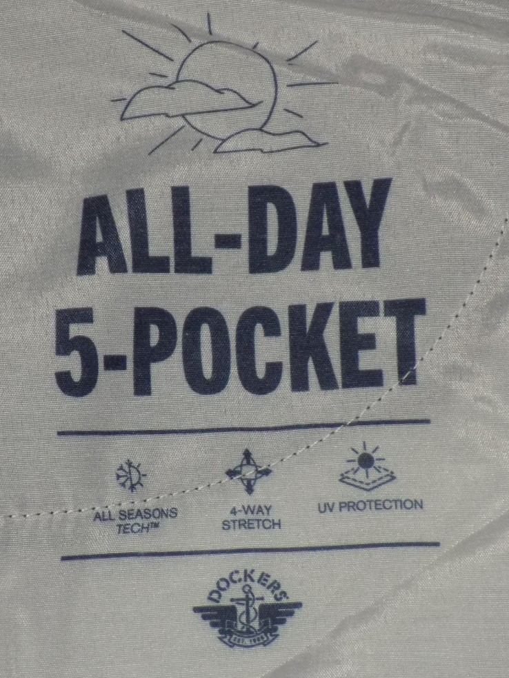 DOCKERS Men’s All-Day 5-Pocket Straight Fit Pants All Seasons Tech Black 38X30