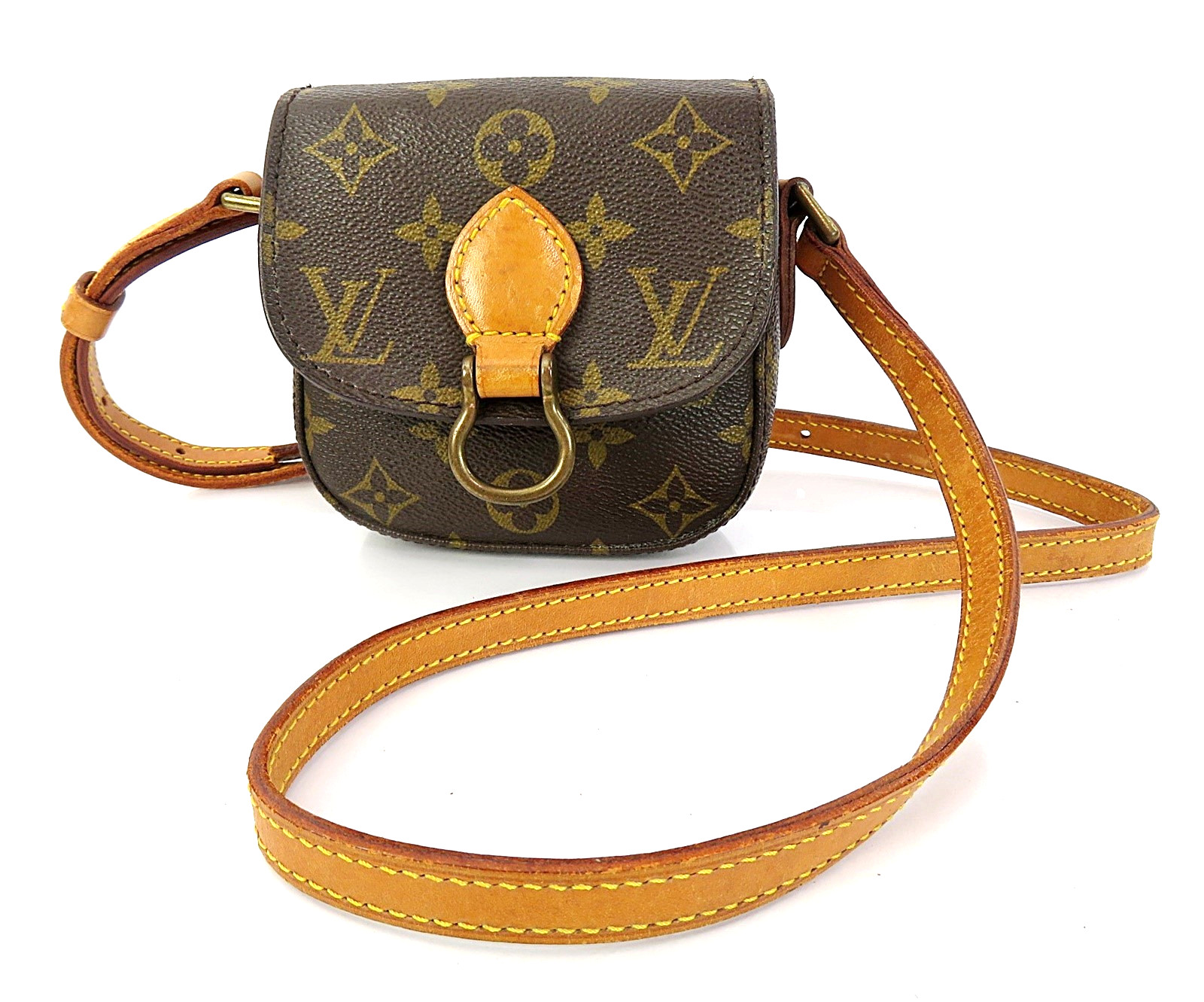 Auth LOUIS VUITTON Saint Cloud Mini Monogram Shoulder Bag Purse #64161