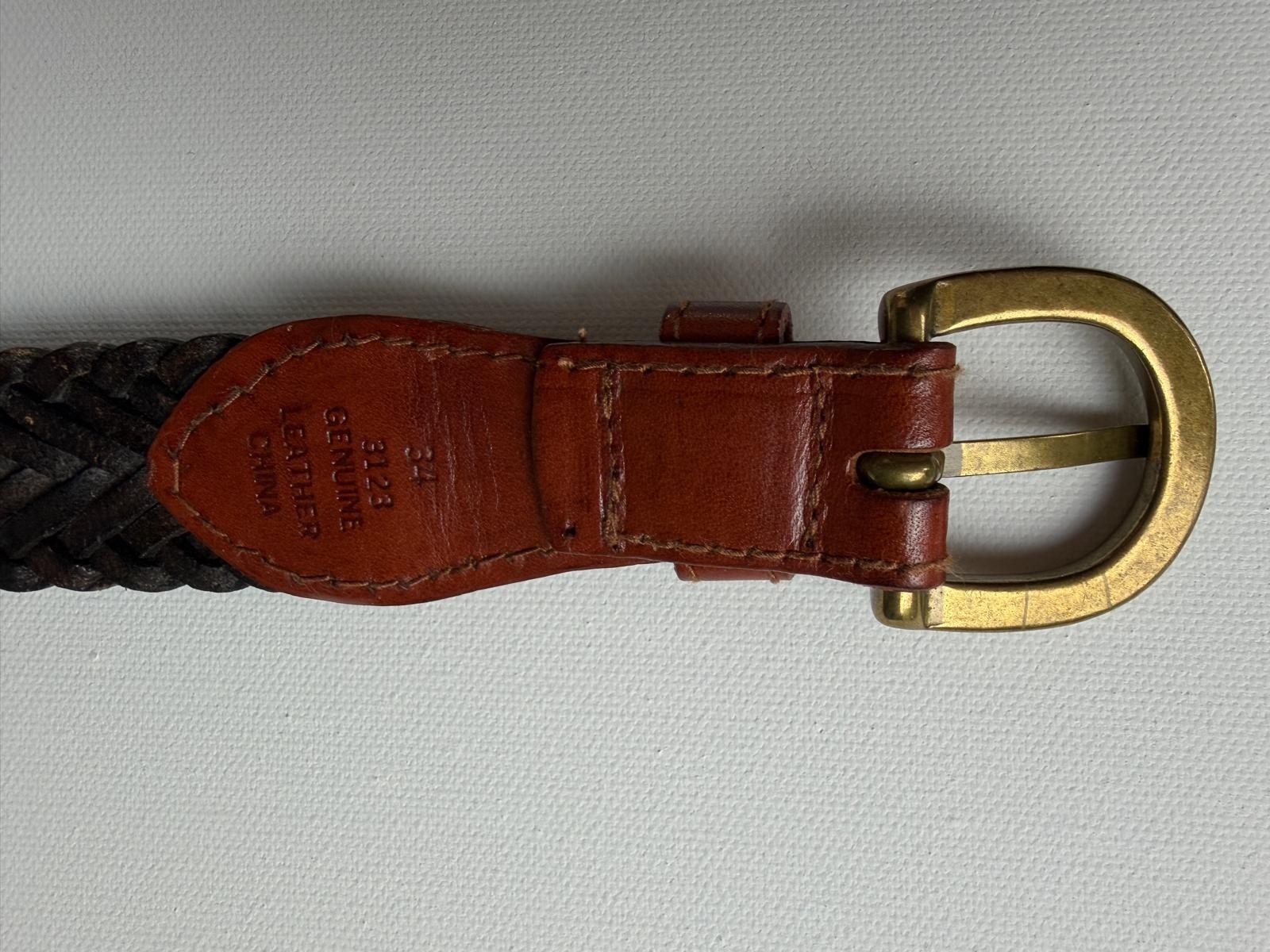 Genuine Leather Woven Belt Brown Women’s Boho Western Rustic Style VTG Style