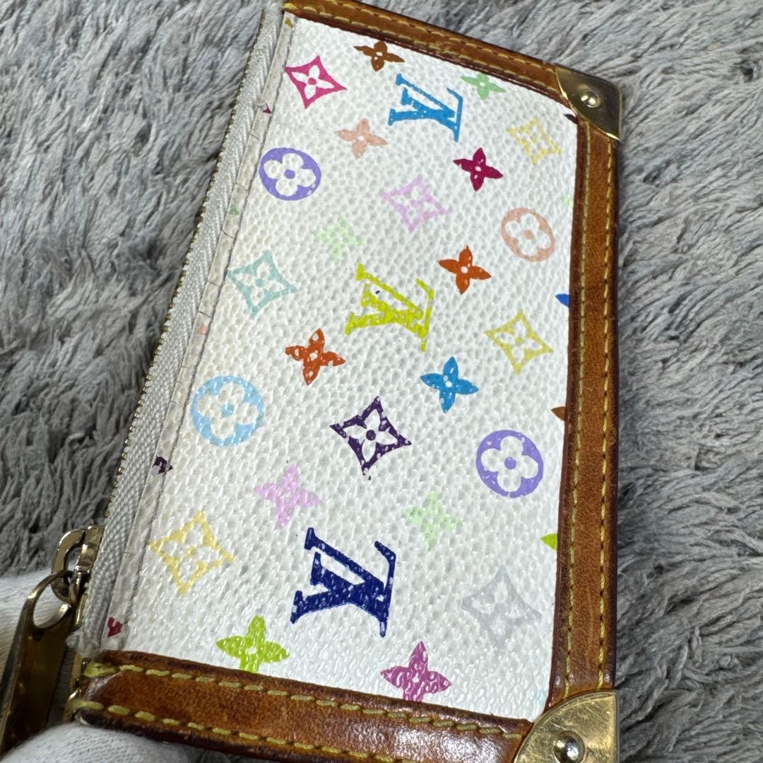 Auth Louis Vuitton Pochette Cles Monogram Multicolor Coin Case Made in Spain LV