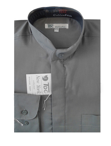 Mens’ Mandarin Collar ( banded collar) Dress Shirt Cotton Blend Style SG01