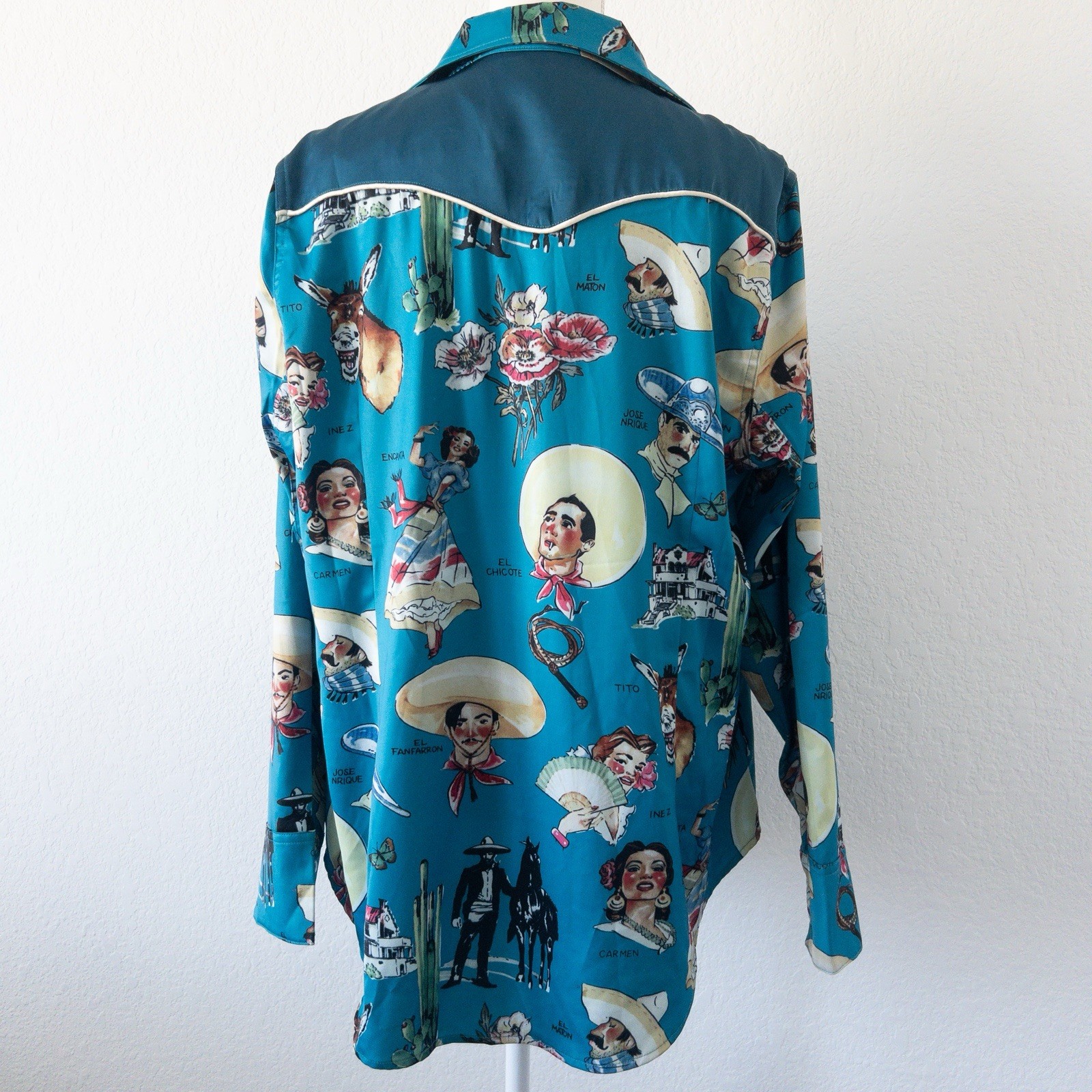 A Rare Bird Western Cowboy “El Chicote” Satin Button Up Shirt