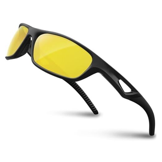 Polarized Sports Sunglasses Driving Sun Glasses Shades for Black Night Version