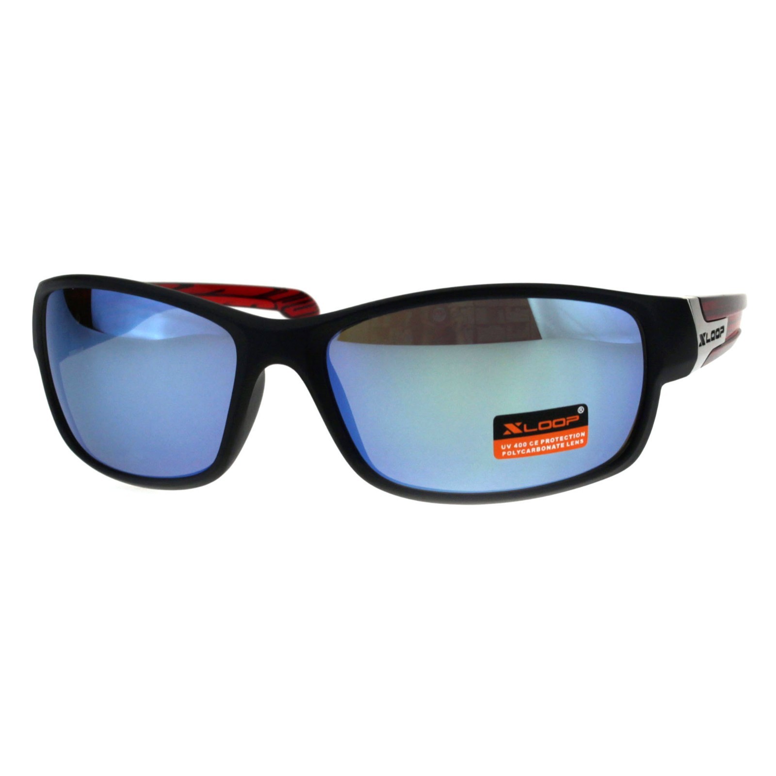 Xloop Sunglasses Mens Oval Rectangular Wrap Around Frame UV 400