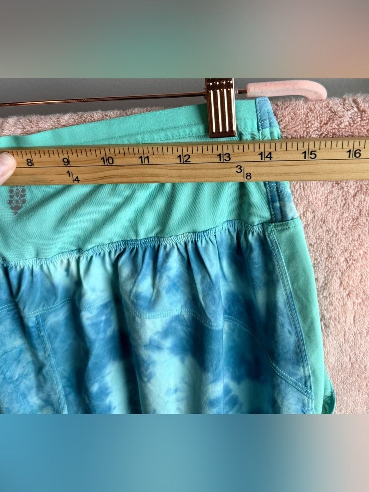 FP Movement Free People Way Home Tie Dye Joggers Medium Blue Mint High Waist