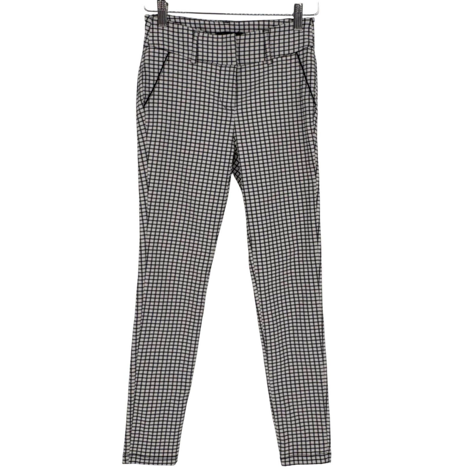 Shinestar Gingham Checkered Pants Black White Y2K Stretch Women Size Large