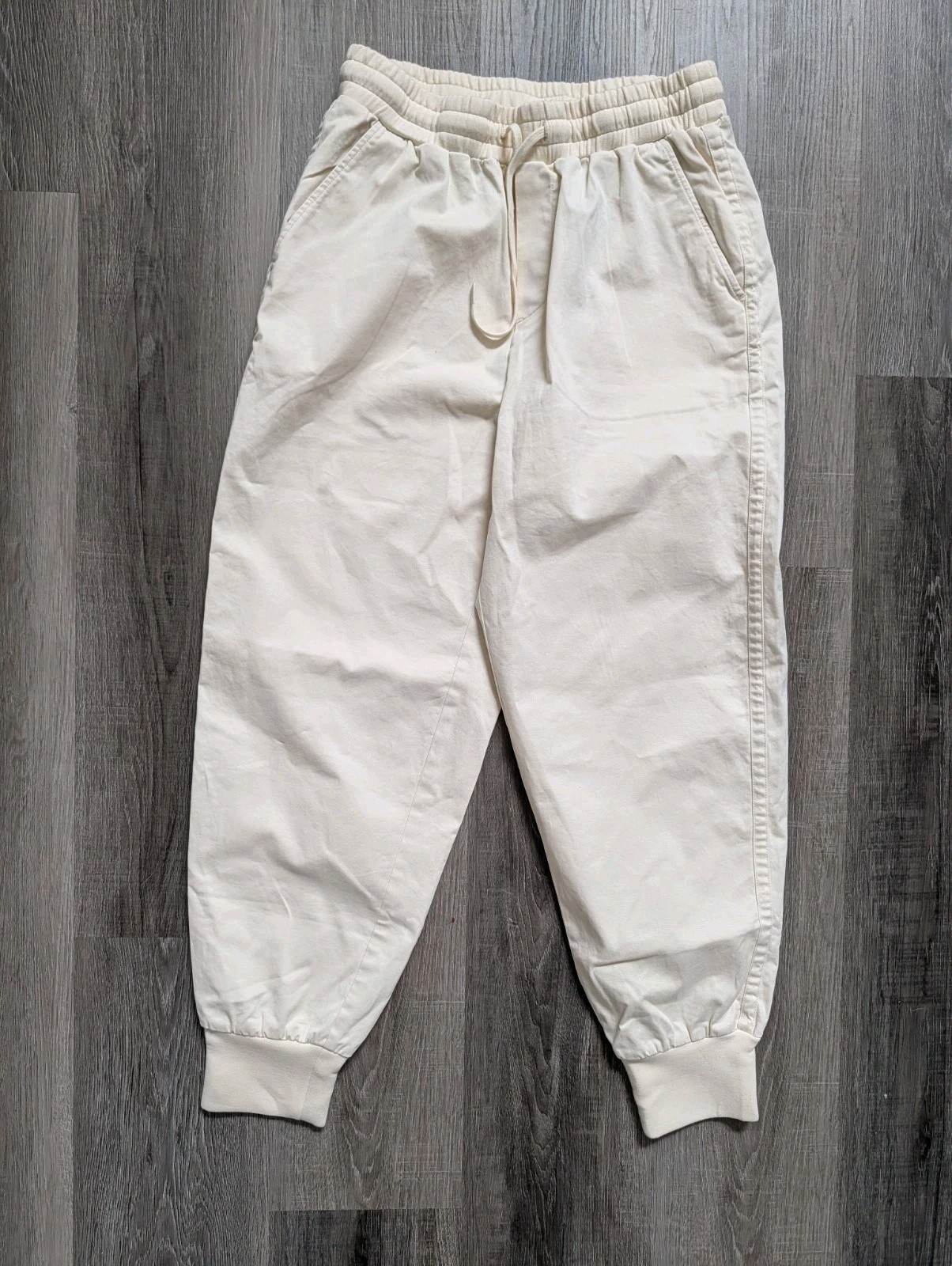 Varley Celita Pant Medium Ivory Cream Joggers NWT Athleisure Drawstring Tapered