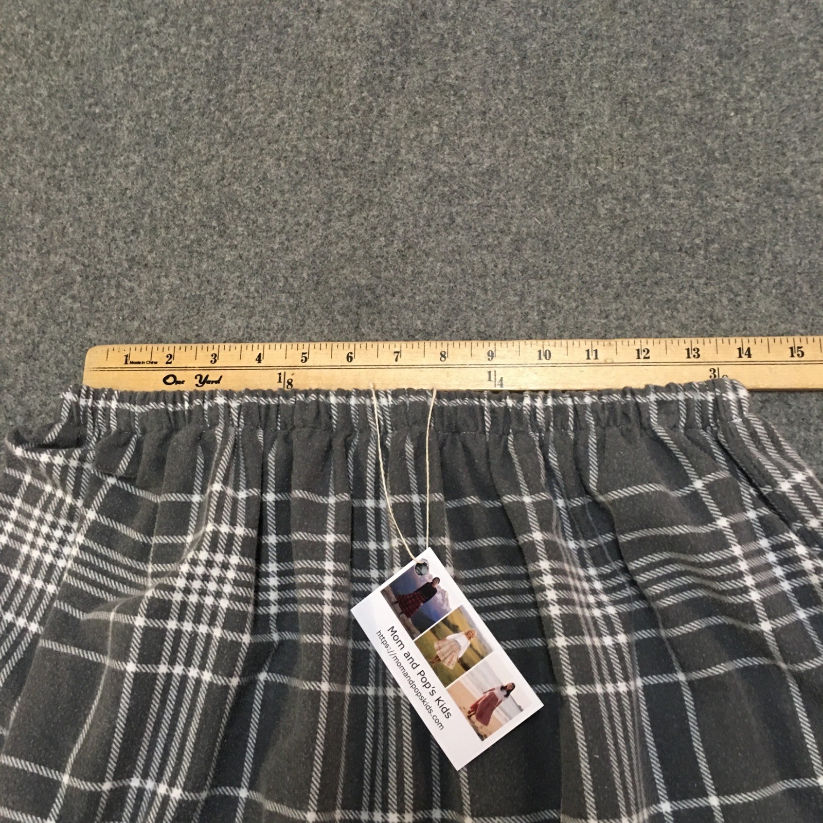 Flannel Women Maxi Skirt Medium Gray Plaid Heavyweight Tiered Mom and Pop’s Kids