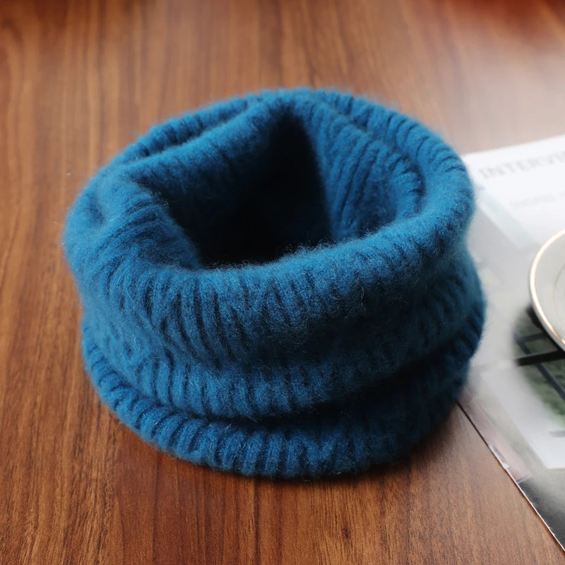 100%Wool Ring Scarf for Women&Men Autumn Winter Soft Warm Cashmere Scarves