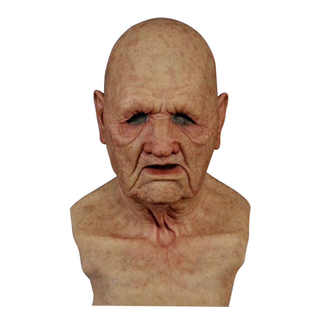 Old Man Mask Latex Halloween Cosplay Party Realistic Full Face Masks Headgear