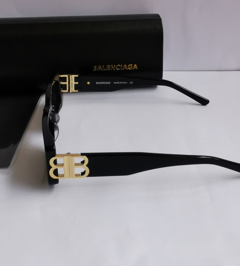 Authentic Balenciaga BB0096S Grey/Black Full-Rim Rectangle Unisex Sunglasses