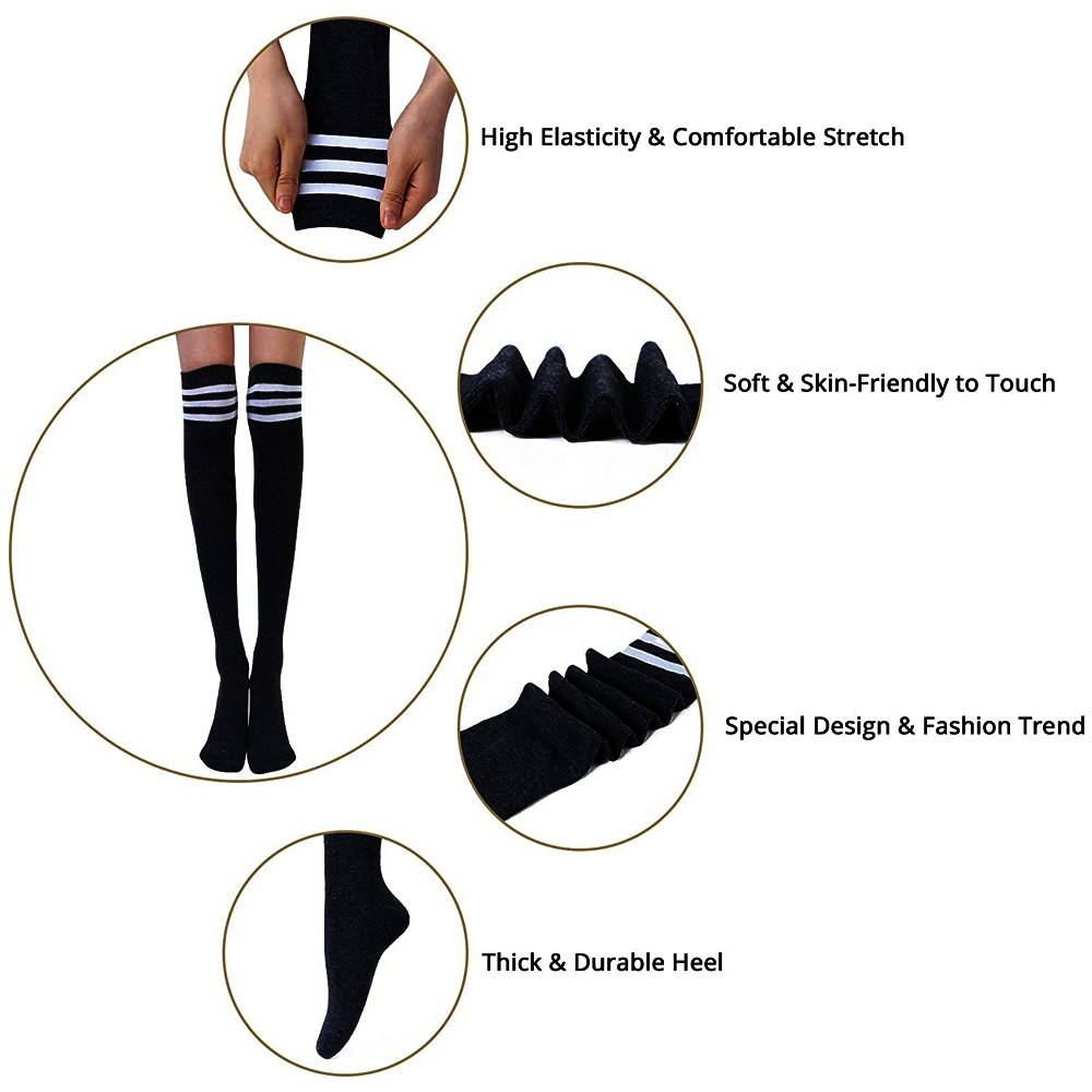 Ladies Top Stay Up Thigh High Over the Knee Socks Extra Long Cotton Stockings US