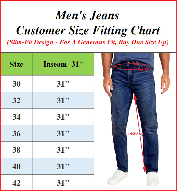 Men’s Flex Stretch Slim Straight Jeans (Sizes, 30-42)
