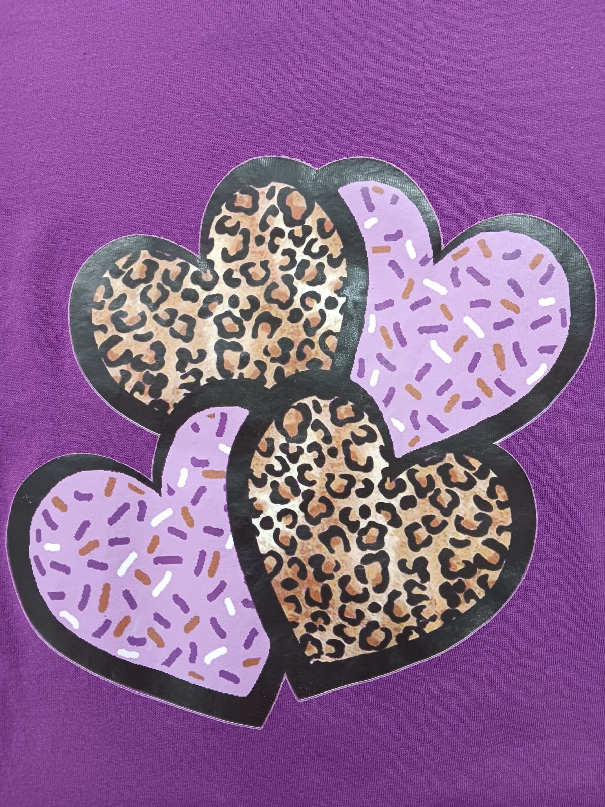 Woman’s Large Purple Nightgown Sleepwear Hearts Anthony Richards Leopard Pattern