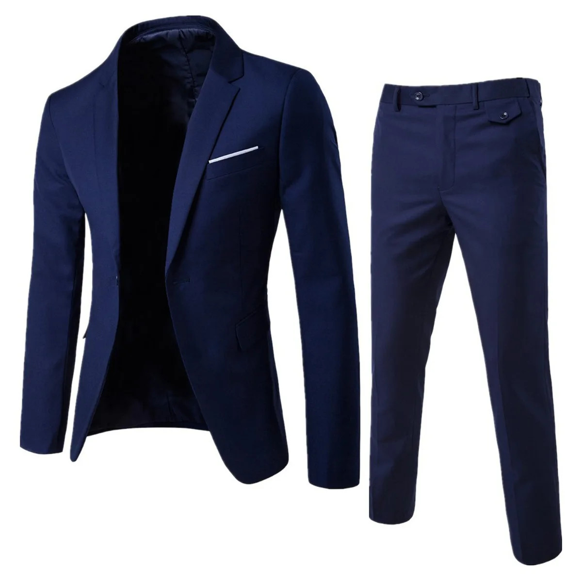 Men’s Korean Version Four Seasons New Fashion Solid Color Single Button Suit