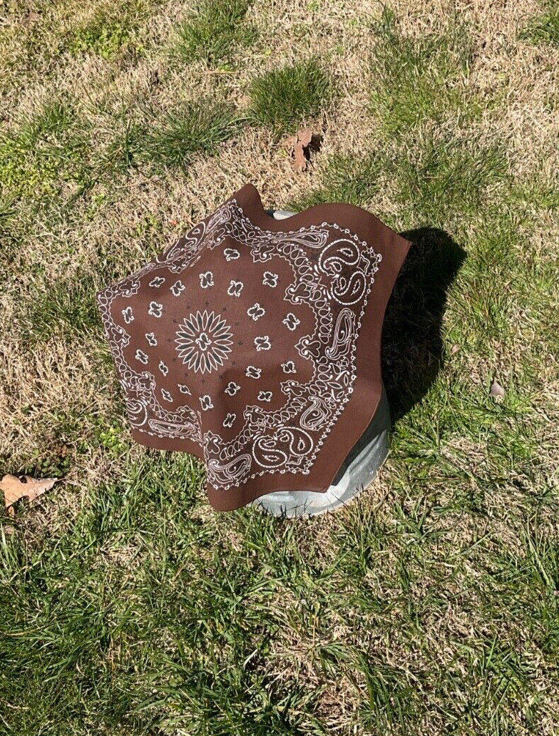 Cocoa Paisley Bandanna USA Made Approx 22×22 inch 100% Cotton Crafts and Fun