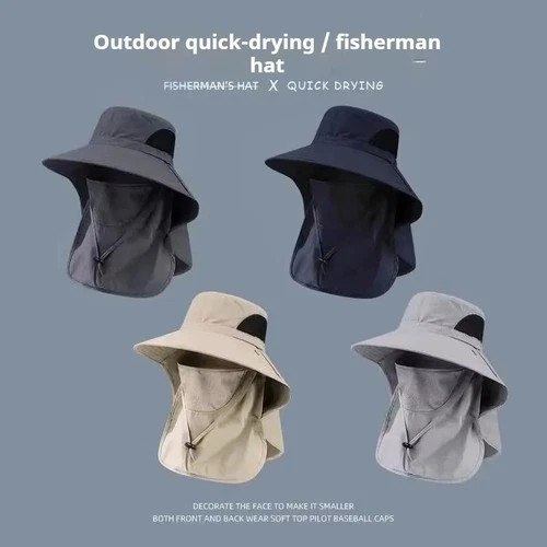 Wide Brim Sun Hat UV Protection Bucket Cap For Hiking Camping Fishing Safari Men