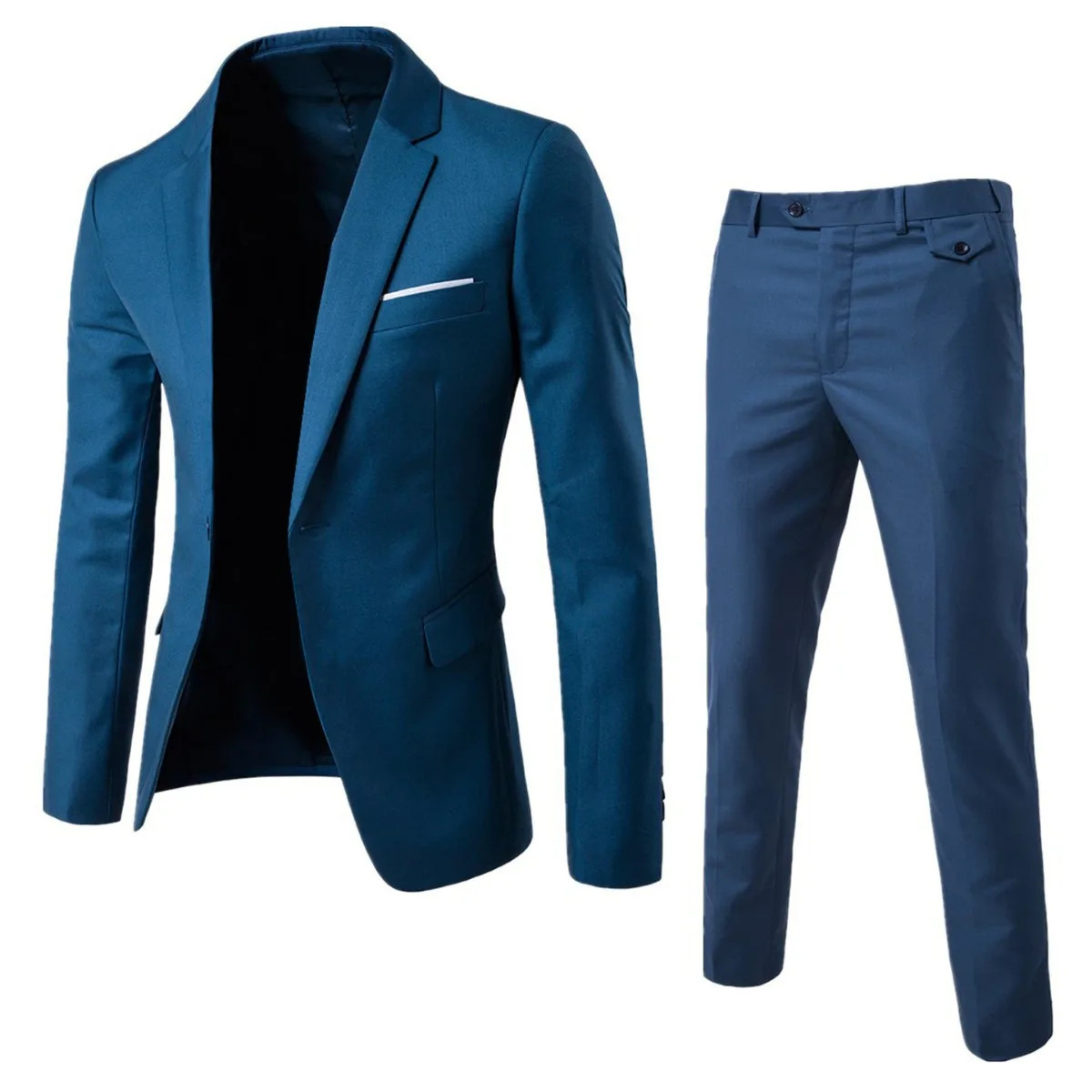 Men’s Korean Version Four Seasons New Fashion Solid Color Single Button Suit