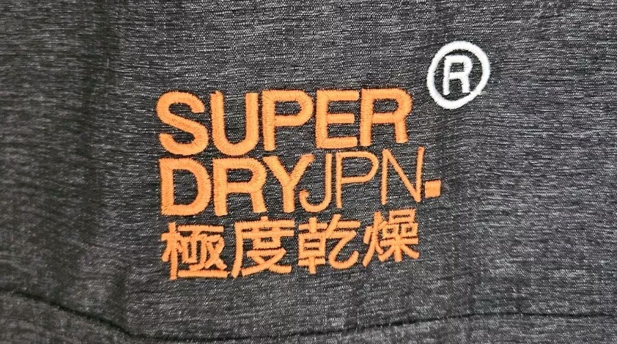 SUPERDRY WINDCHEATER MENS UK SIZE MEDIUM CHARCOAL GREY & ORANGE COAT