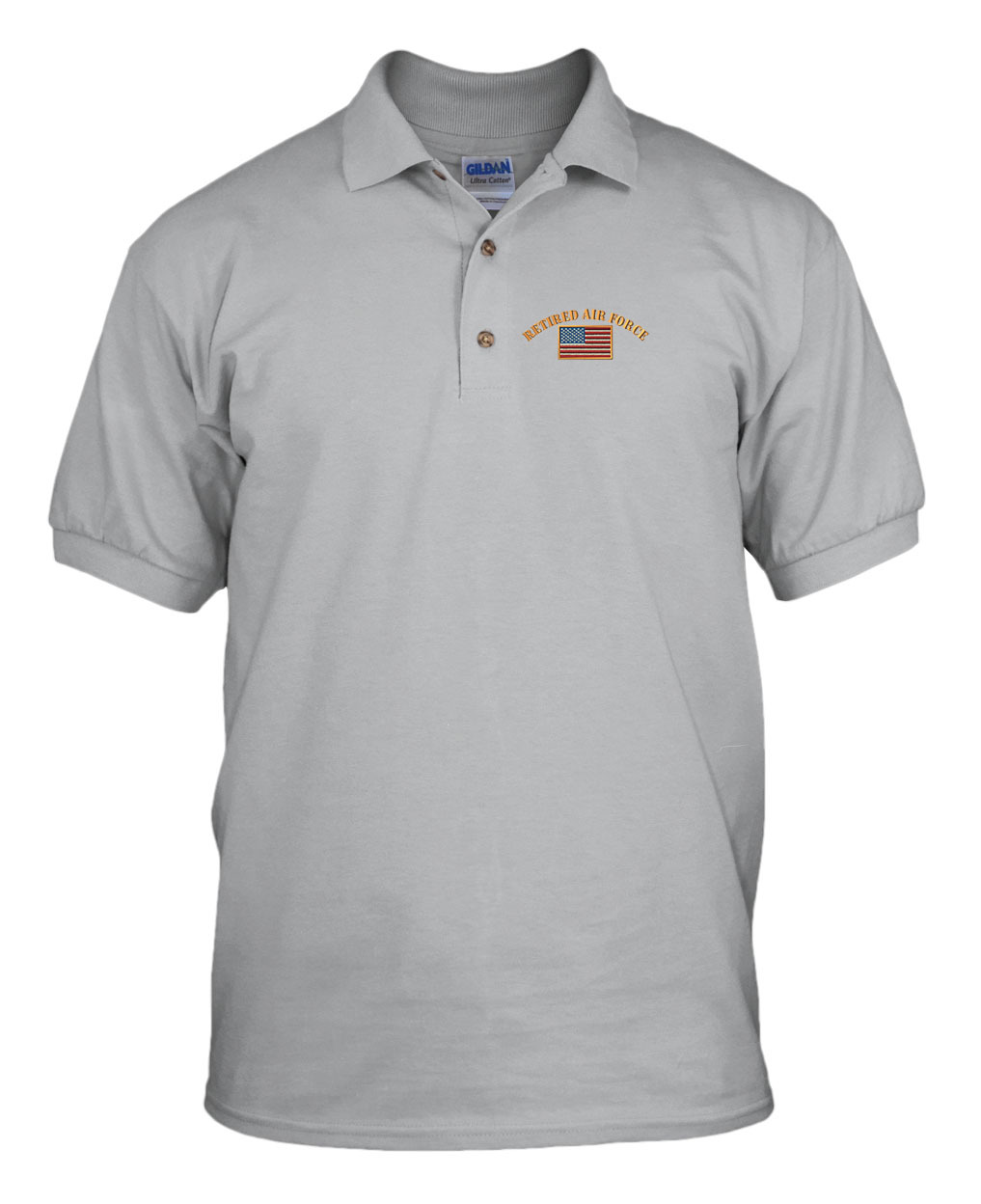 RETIRED AIR FORCE MILITARY Embroidery Embroidered Golf Polo Shirt