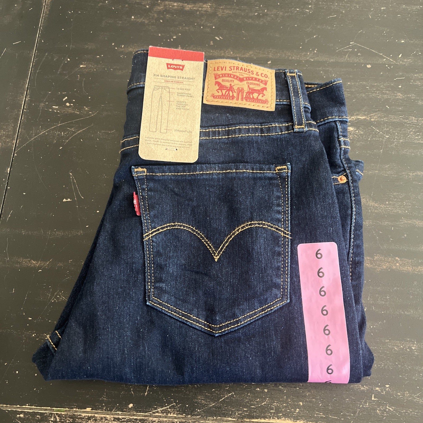 Levi’s Women’s 314 Shaping Straight Mid-Rise Stretch Denim Jean Size 6 28×32