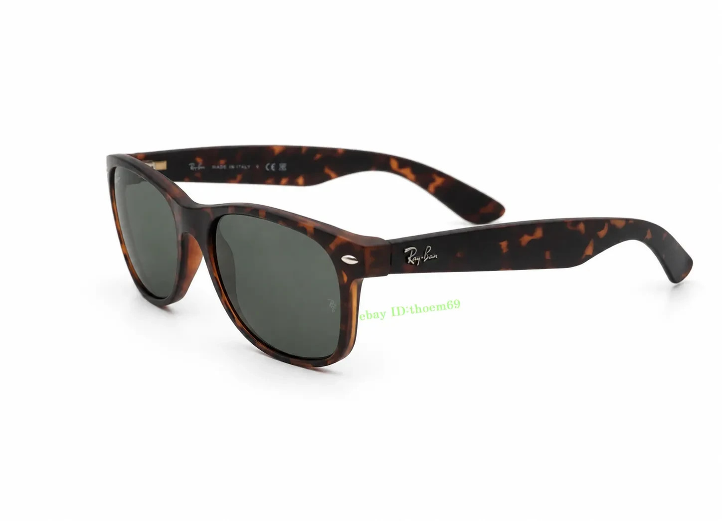 RAY-BAN NEW WAYFARER RB2132 865/B1 55MM SUNGLASSES Dark Grey LENS Matte Havana