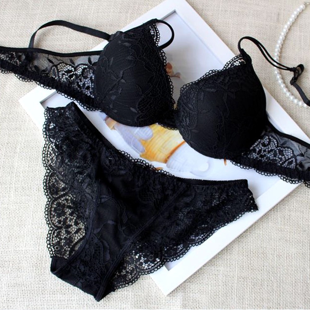 Floral Embroidery Underwire Bra Lot Push Up Padded Enhancer Bra Set Panties AB C