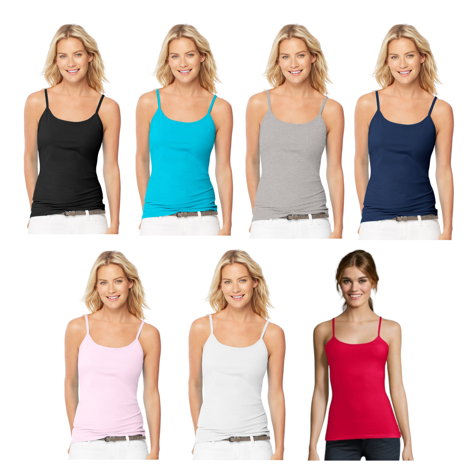 Hanes Women’s Stretch Cotton Cami With Shelf Bra