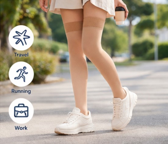 NEWZILL Thigh High Compression Socks for Women 20–30 mmHg Support Stockings